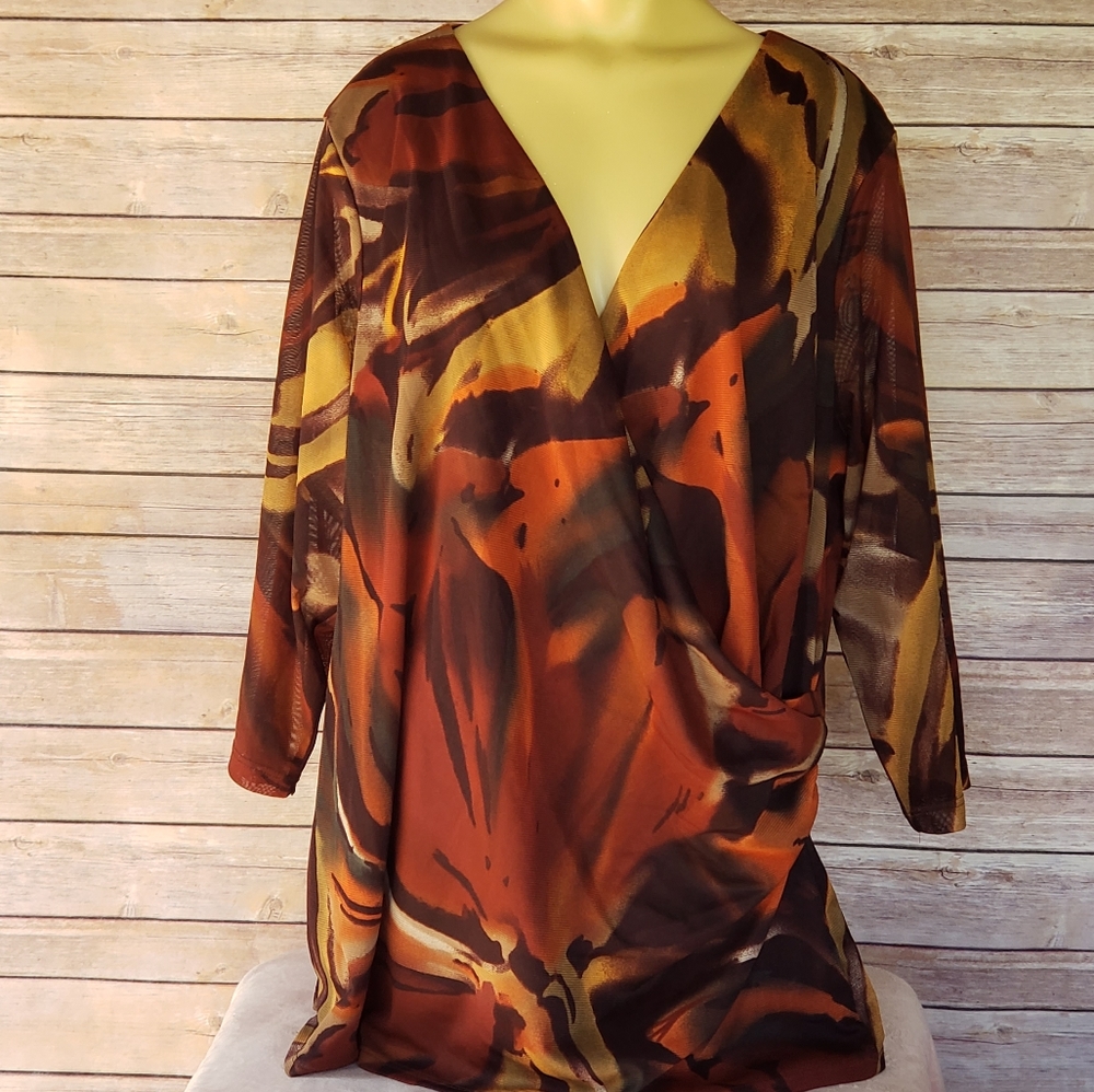 Coldwater Creek Faux Wrap Blouse